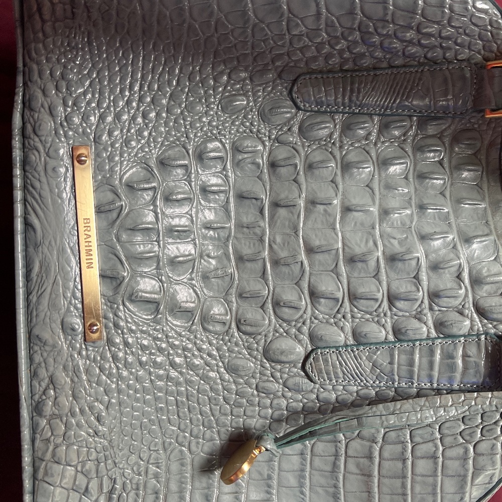 Aqua blue Brahmin purse